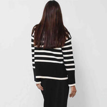 Load image into Gallery viewer, Striped Turtleneck Flare Sleeve Sweater
