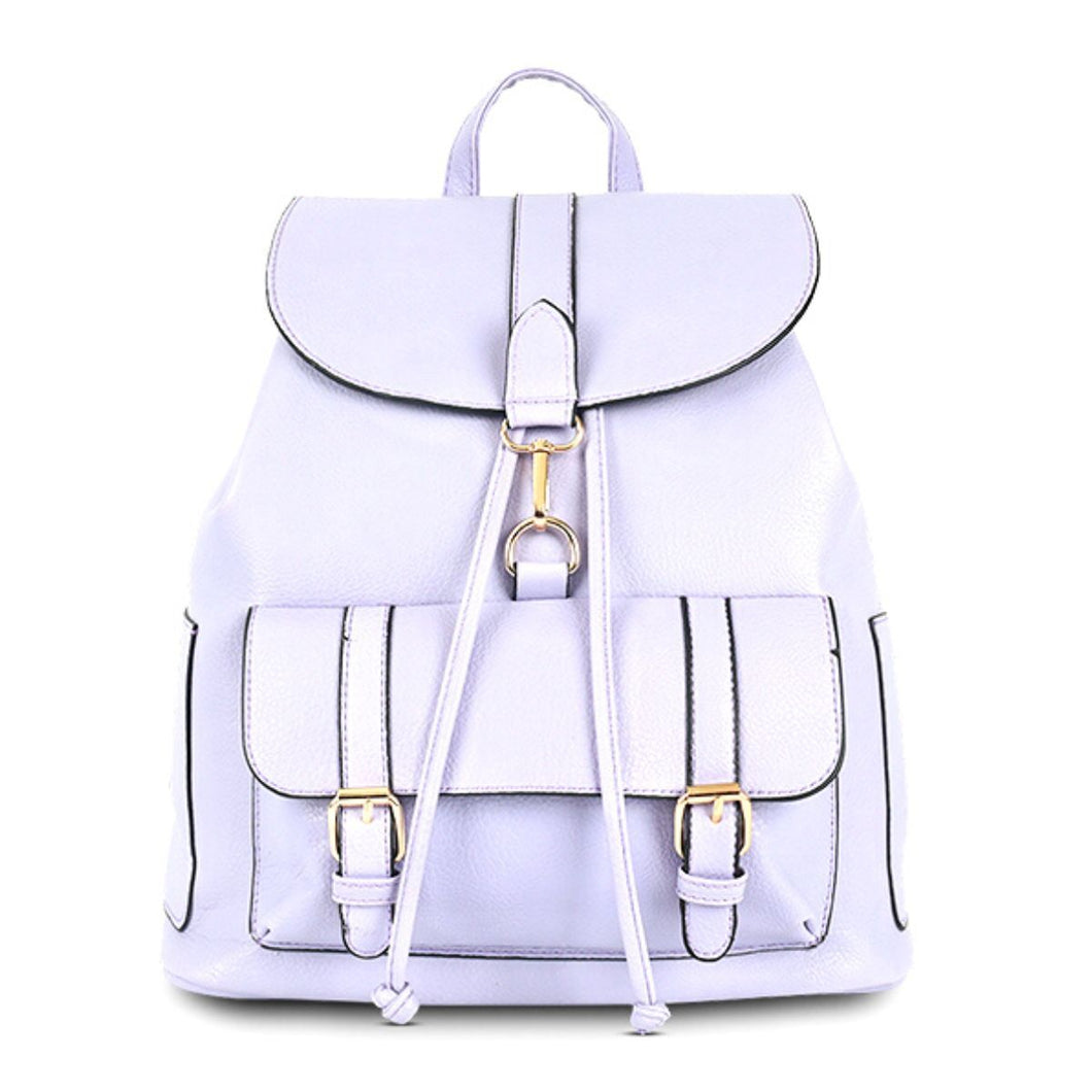 Light Purple Buckle Flap Backpack