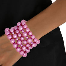 Load image into Gallery viewer, Purple Pearl Bracelets 5 Pcs
