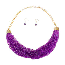 Load image into Gallery viewer, 34 Strand Purple Bead Necklace
