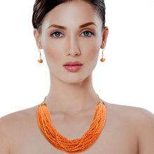 Load image into Gallery viewer, 34 Strand Orange Bead Necklace
