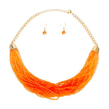 Load image into Gallery viewer, 34 Strand Orange Bead Necklace
