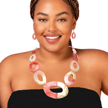 Load image into Gallery viewer, Pink Link Necklace Set
