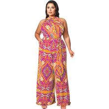 Load image into Gallery viewer, 1XL Orange Paisley Jumpsuit
