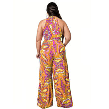 Load image into Gallery viewer, 1XL Orange Paisley Jumpsuit
