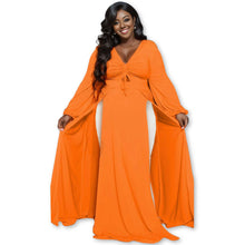 Load image into Gallery viewer, 1XL Bright Orange Sexy Slit Dress
