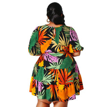 Load image into Gallery viewer, 1XL Tropical Print Apron Dress
