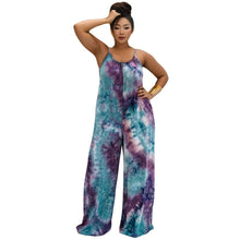 Load image into Gallery viewer, 2XL Purple Tie Dye Jumpsuit
