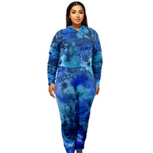 Load image into Gallery viewer, 1XL Blue Tie Dye Hoodie Set
