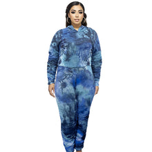 Load image into Gallery viewer, 2XL Blue Tie Dye Hoodie Set
