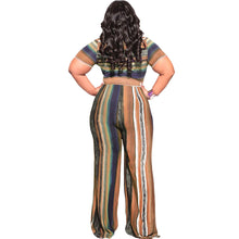 Load image into Gallery viewer, 1XL Striped Top Pants Set
