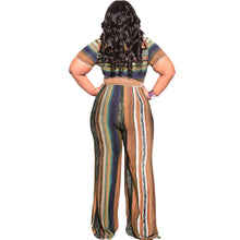 Load image into Gallery viewer, 3XL Striped Top Pants Set

