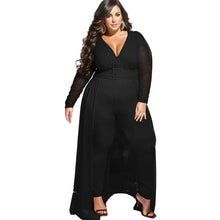 Load image into Gallery viewer, 4XL Black Mesh High Low Pant Set
