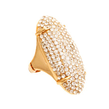 Load image into Gallery viewer, Gold Rhinestone Elongated Ring
