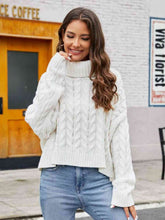 Load image into Gallery viewer, Turtle Neck Cable-Knit Sweater
