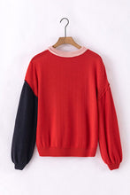 Load image into Gallery viewer, Contrast Round Neck Dropped Shoulder Sweater
