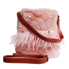 Load image into Gallery viewer, Mauve Fur Pearl Stud Bucket Bag
