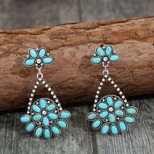 Load image into Gallery viewer, Artificial Turquoise Teardrop Earrings
