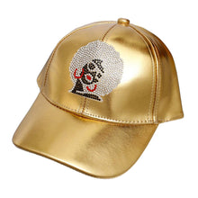 Load image into Gallery viewer, Gold Rhinestone Afro Woman Hat
