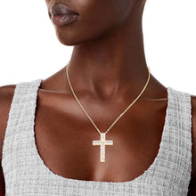 Load image into Gallery viewer, CZ Framed Cross Gold Necklace
