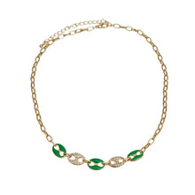 Load image into Gallery viewer, Green Gold Mariner Chain Necklace
