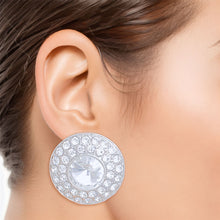 Load image into Gallery viewer, Clip On Small Silver Dome Earrings for Women
