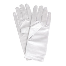 Load image into Gallery viewer, Gloves Silver Rhinestone Satin Bridal for Women
