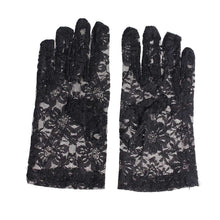 Load image into Gallery viewer, Black Short Lace Gloves
