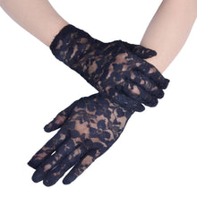 Load image into Gallery viewer, Black Short Lace Gloves
