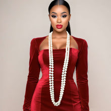 Load image into Gallery viewer, Necklace Cream Glass Endless Pearls for Women
