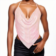 Load image into Gallery viewer, Halter Top Light Pink Metal Mesh for Women
