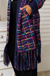 Fringe Hem Open Front Cardigan