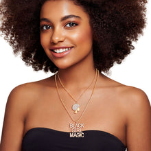 Load image into Gallery viewer, Gold Double Chain Black Girl Magic Necklace
