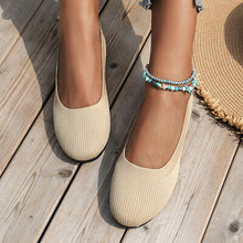 Load image into Gallery viewer, Round Toe Knit Ballet Flats
