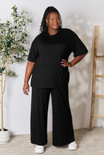 Load image into Gallery viewer, Double Take Full Size Round Neck Slit Top and Pants Set
