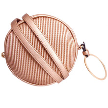 Load image into Gallery viewer, Rose Gold Ribbed Circle Crossbody Wristlet
