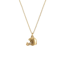 Load image into Gallery viewer, Matte Gold Football Helmet Necklace
