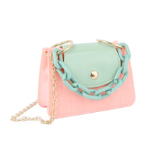 Load image into Gallery viewer, Pink and Mint Mini Jelly Crossbody Bag
