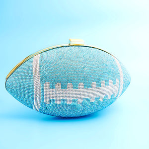 Turquoise Bling Football Clutch