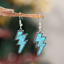 Load image into Gallery viewer, Artificial Turquoise Lightning Dangle Earrings
