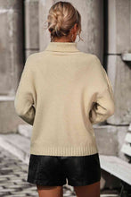 Load image into Gallery viewer, Turtle Neck Tassel Front Long Sleeve Pullover Sweater
