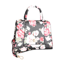 Load image into Gallery viewer, Black Floral Flal Top Handle Handbag Set
