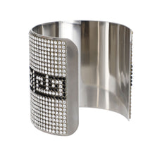 Load image into Gallery viewer, Greek Key Glamour Cuff - Silver Stripe

