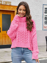 Load image into Gallery viewer, Turtle Neck Cable-Knit Sweater
