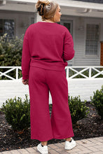 Load image into Gallery viewer, Double Take Full Size Textured Long Sleeve Top and Drawstring Pants Set
