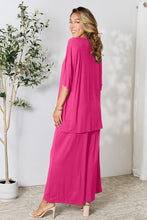 Load image into Gallery viewer, Double Take Full Size Round Neck Slit Top and Pants Set
