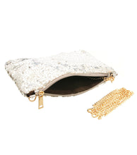 Load image into Gallery viewer, Silver Sequin Party Clutch
