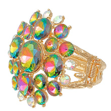 Load image into Gallery viewer, Pink Green Round Crystal Chunky Cuff
