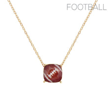 Load image into Gallery viewer, Gold Football Cushion Cut Necklace
