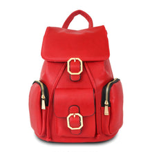 Load image into Gallery viewer, Red Triple Pocket Backpack
